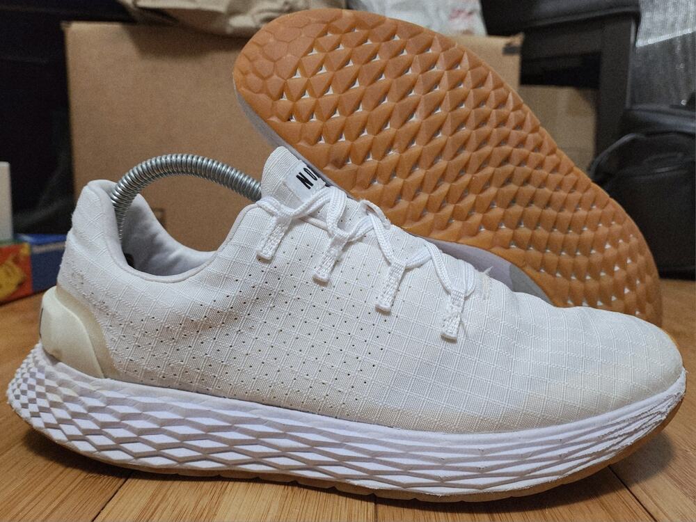 Nobull Allday 365 Ripstop Shoes Mens 8.5 White Gum Gym Trainer Workout Sneakers
